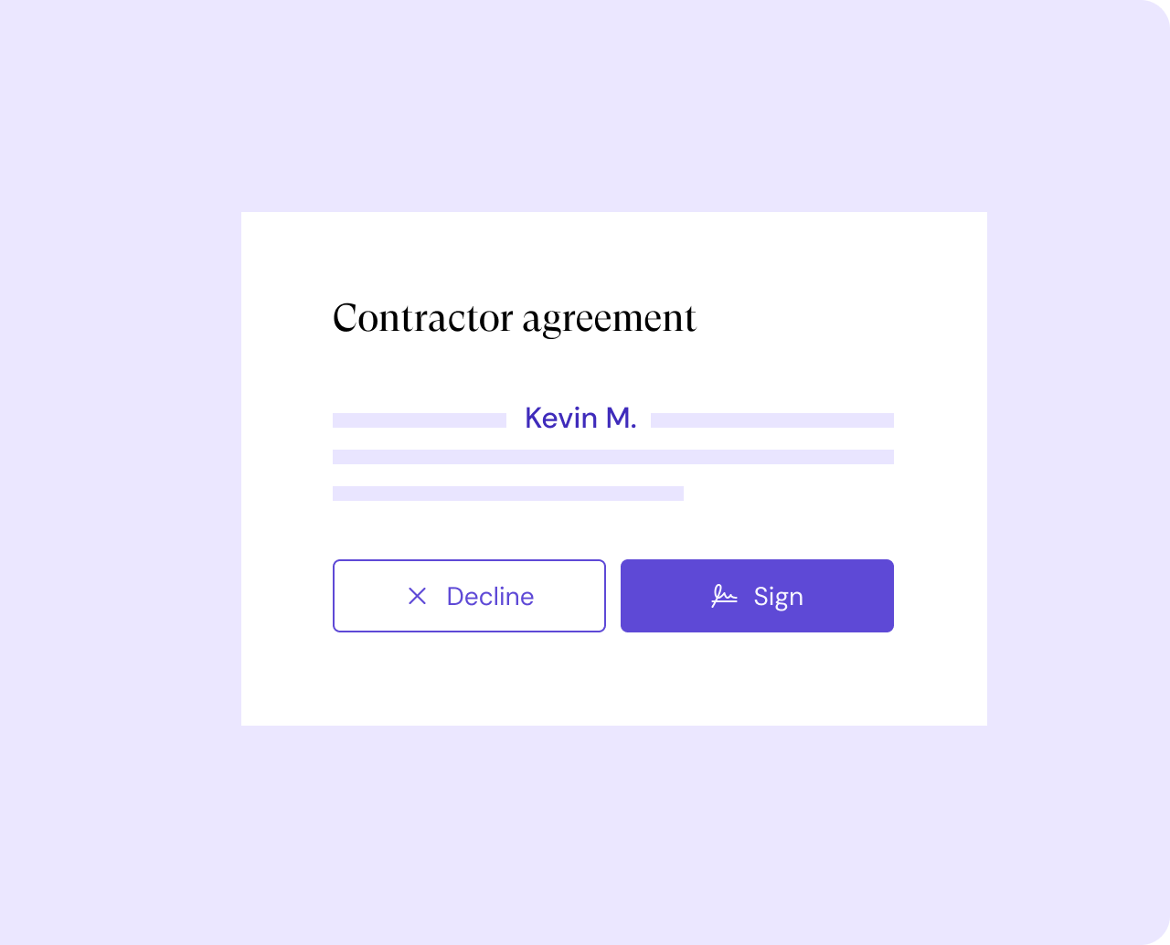 Signature ready in an instant