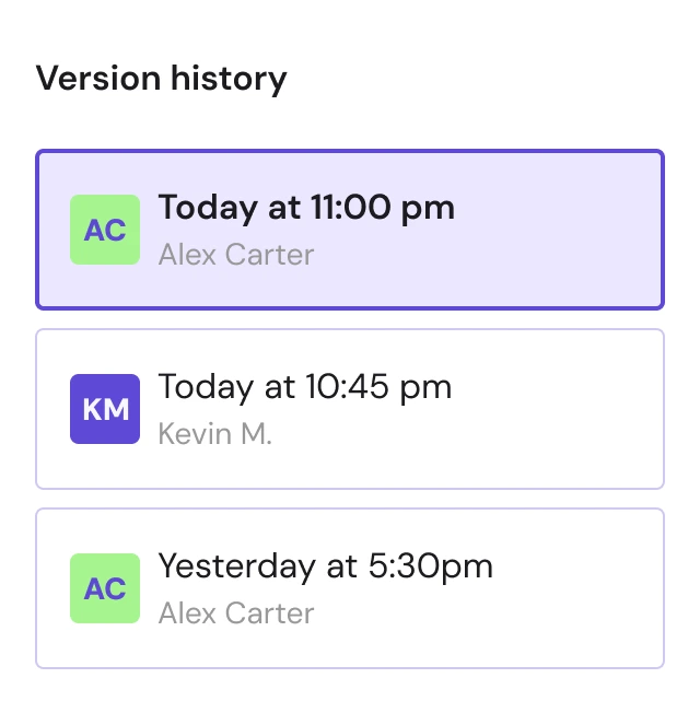 A saved detail applied from memory, with an option to revert