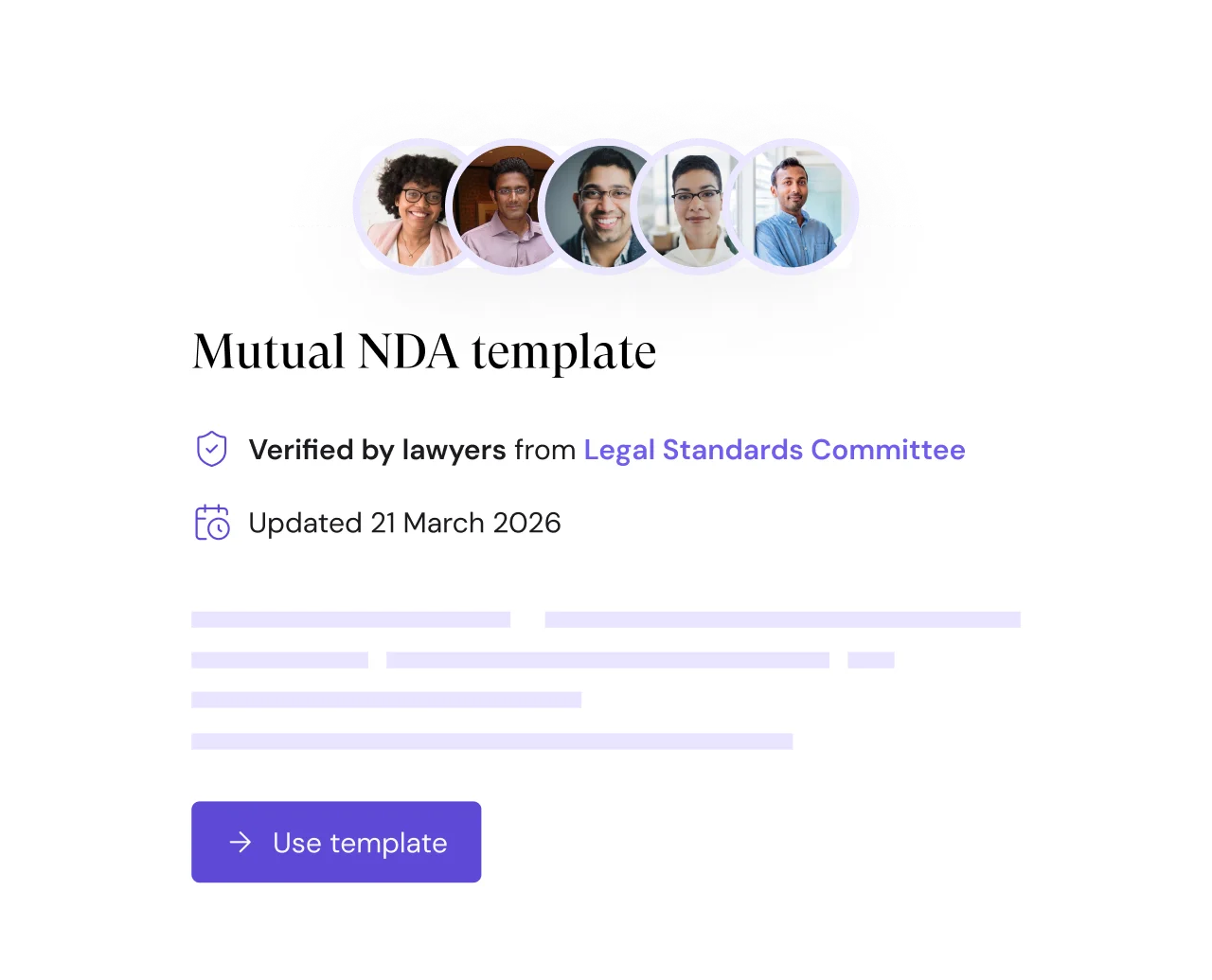A lawyer-verified NDA template ready to use