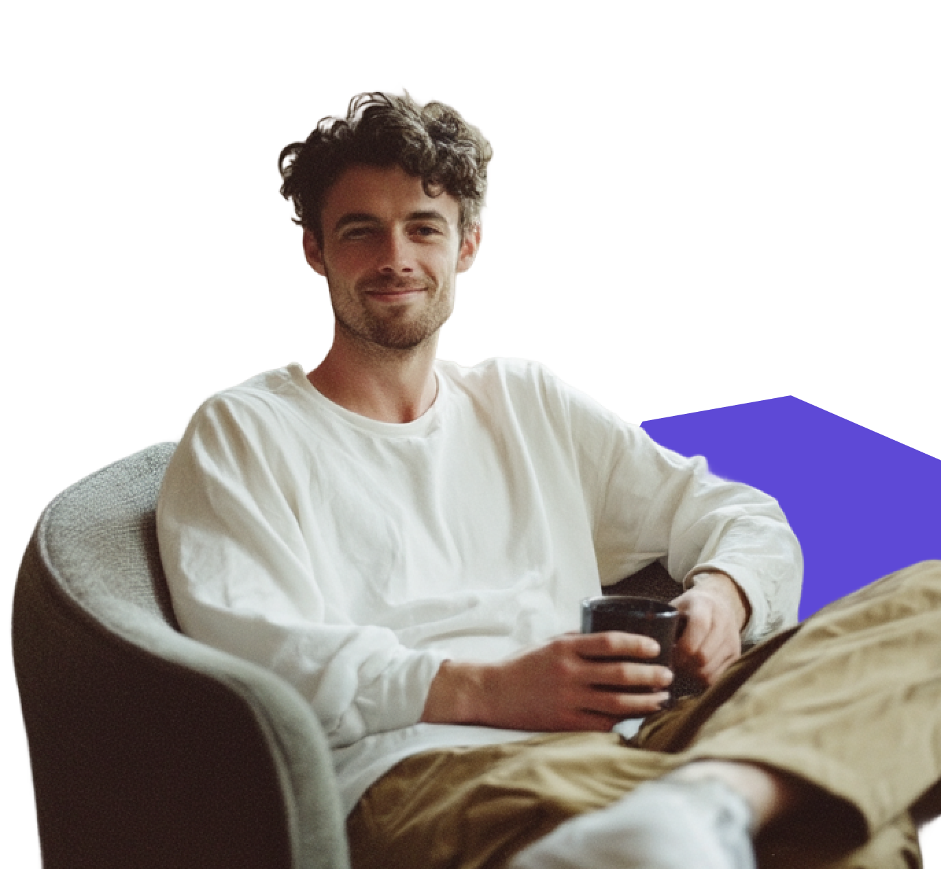 Freelancer relaxing with a coffee