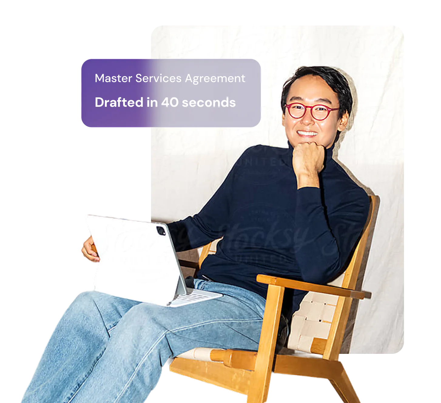 Freelancer drafting a contract on a laptop