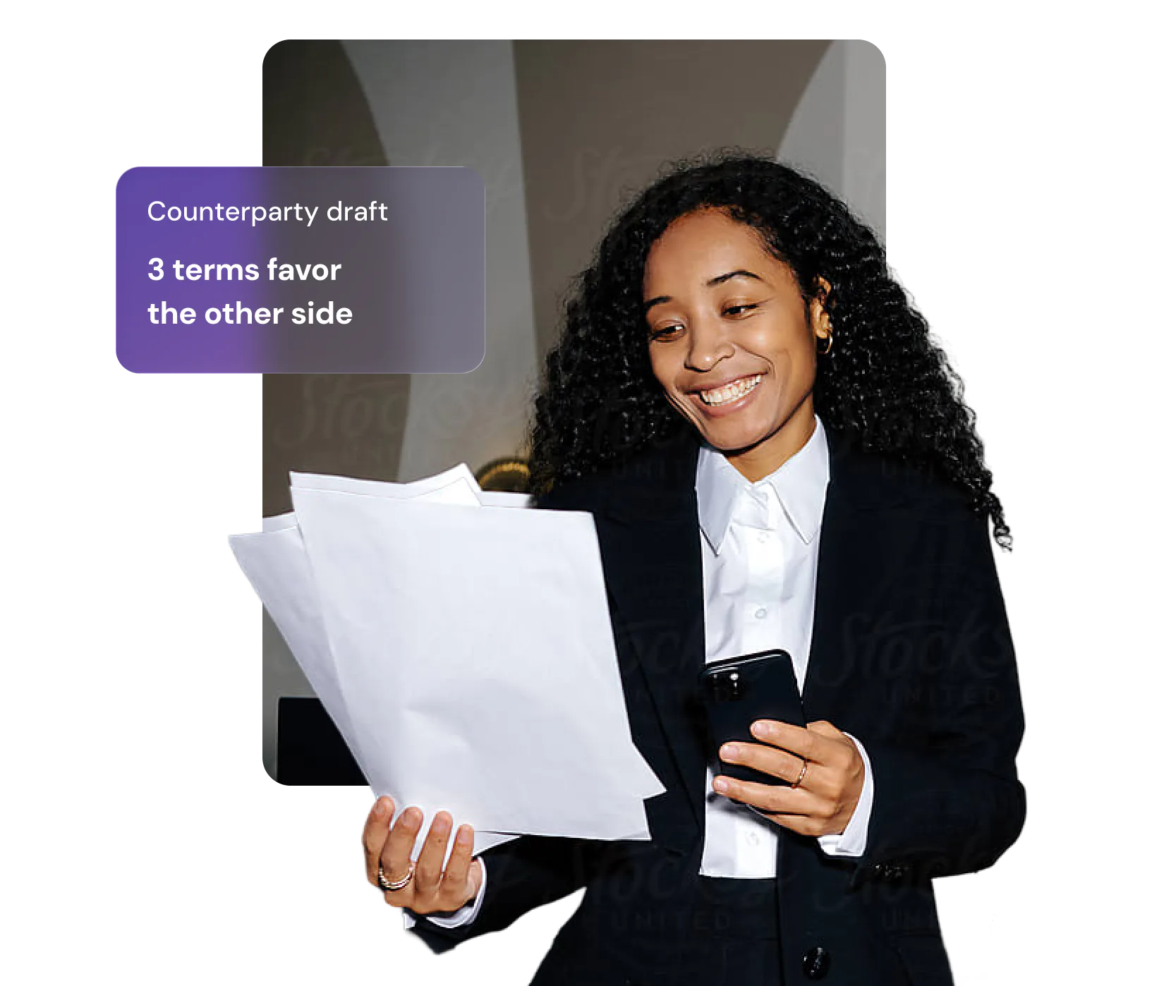 Person reviewing a printed contract